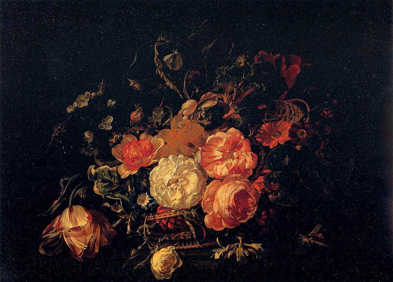 Rachel Ruysch Basket of Flowers Spain oil painting art